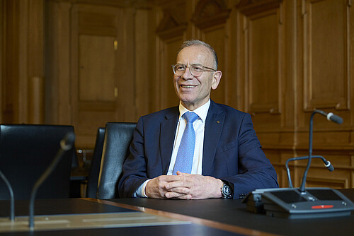 Hannes Germann, presidente uscente dell’Associazione dei Comuni Svizzeri, a Palazzo federale.